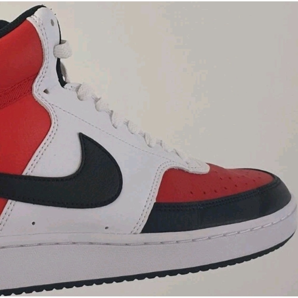 Nike Court Vision Mid Mens Sneakers Red White Black DM1186-600 Size 10.5 - Picture 8 of 12